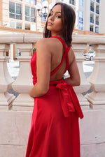 Pandora Multiway Gown - Red Satin