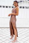 Mercury Sequin Gown - Brown