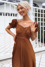 Claudia Midi Dress - Chocolate