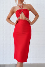 Ezra Midi Dress - Red