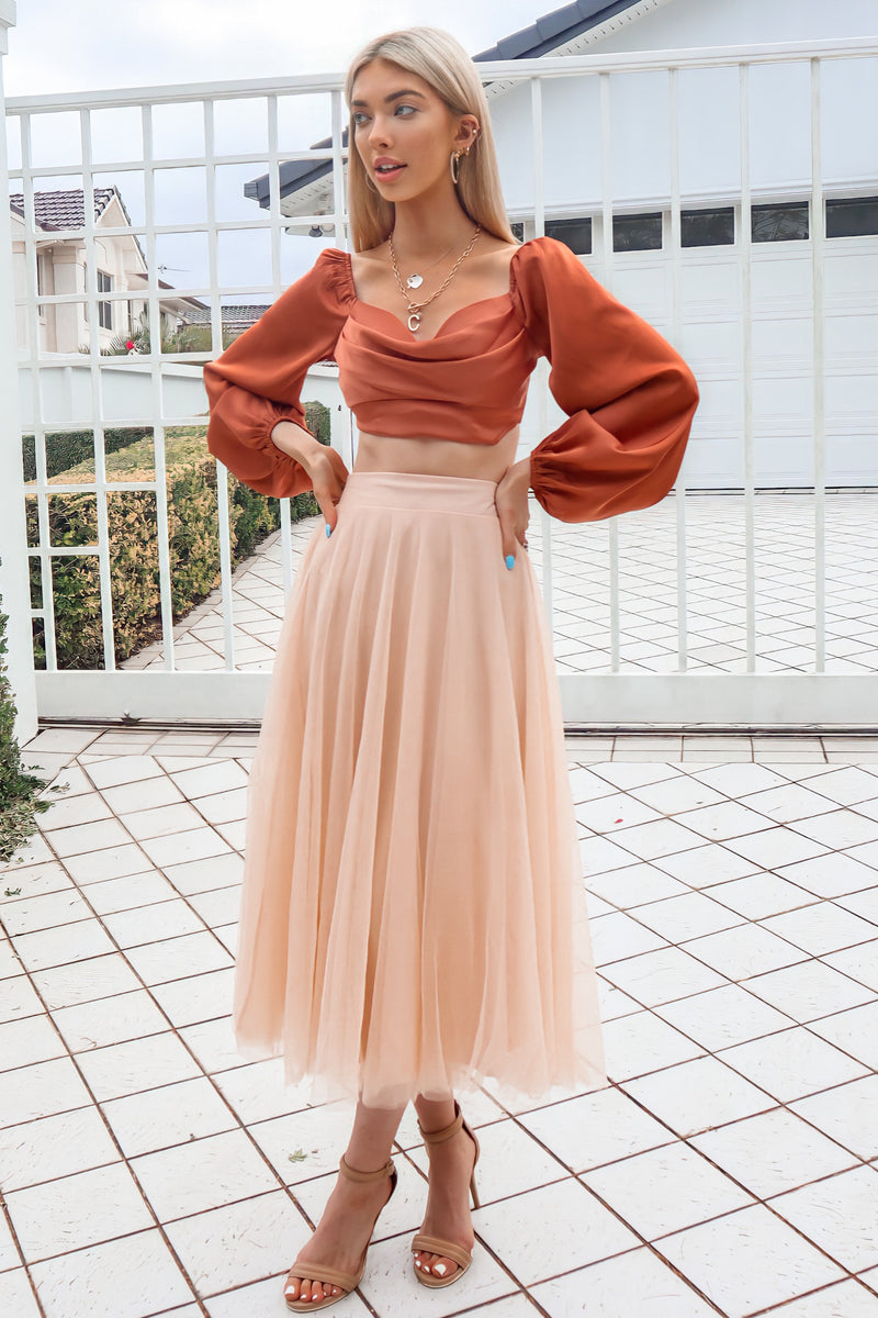 Daphne Tulle Skirt - Peach