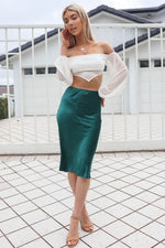 Mabel Satin Skirt - Green