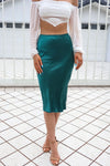 Mabel Satin Skirt - Green