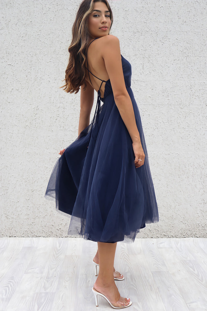 Julian Tulle Midi - Navy