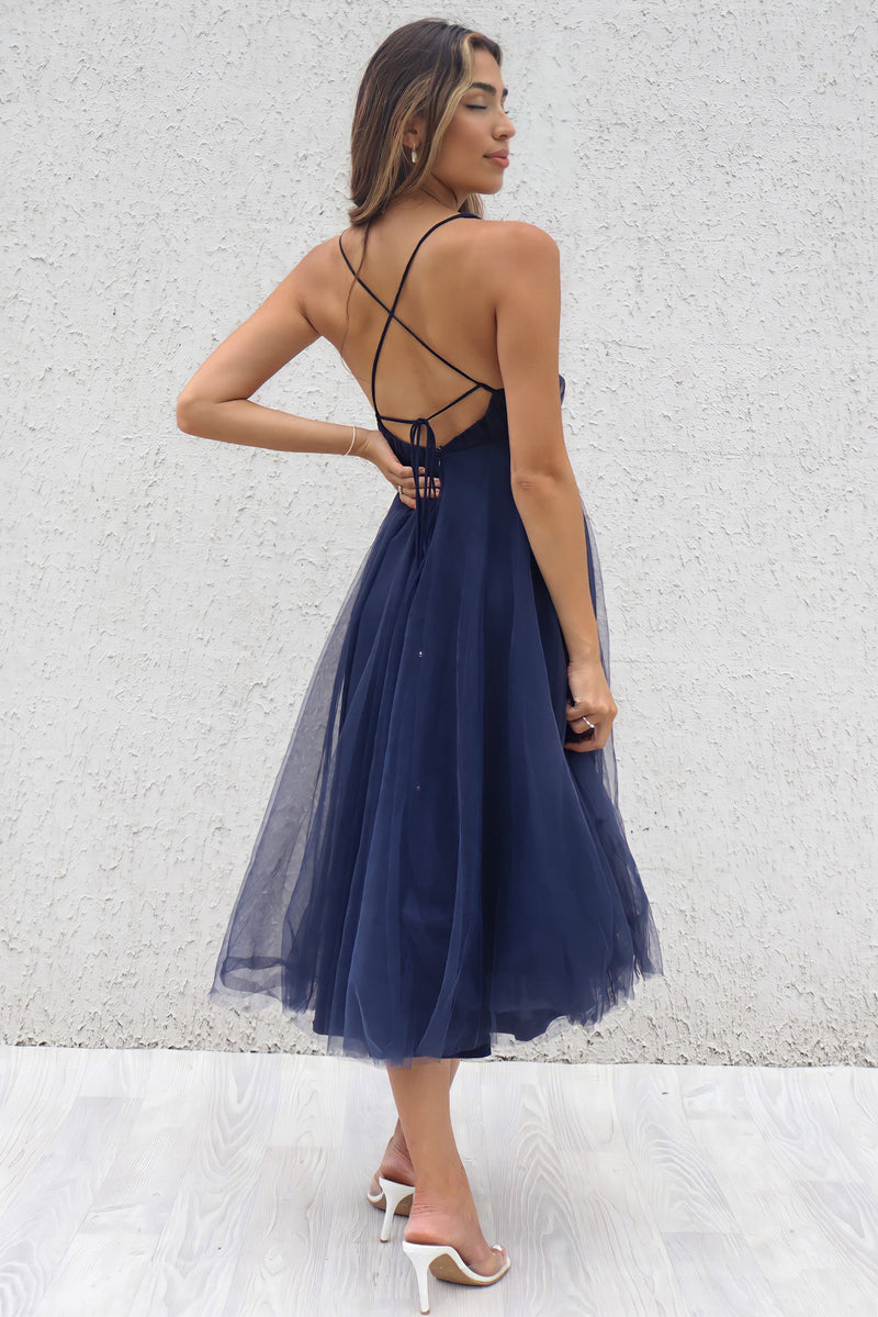 Julian Tulle Midi - Navy