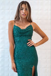 Whitney Sequin Gown - Green