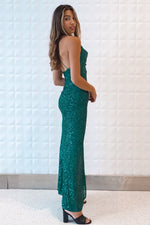 Whitney Sequin Gown - Green