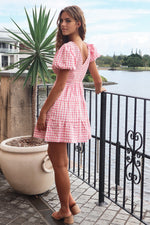 Vera Mini Dress - Pink Gingham