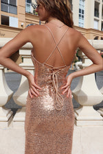 Veronica Sequin Dress - Gold