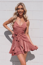 Alyssa Satin Dress - Rose Pink