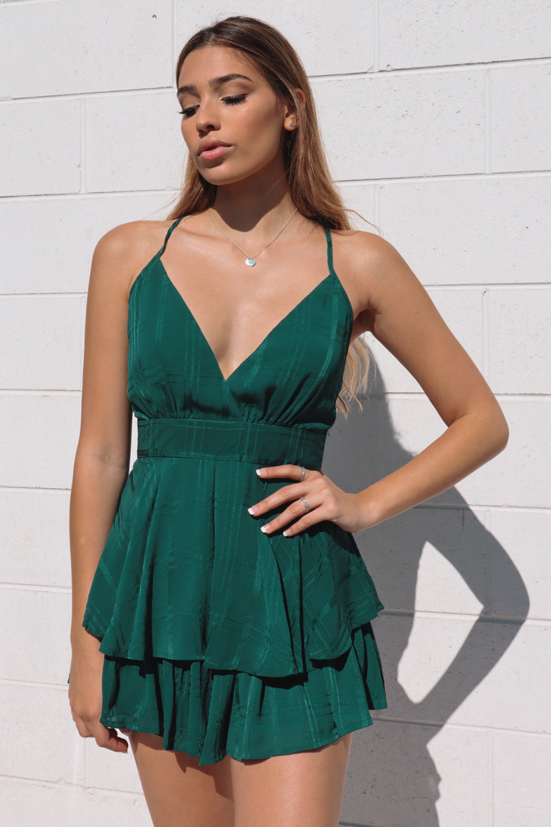 Pixie Playsuit - Emerald Green
