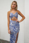 Porsha Midi Dress - Midnight Blue Multi