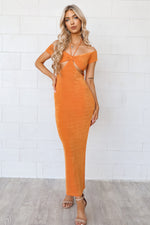 Portia Cutout Dress - Orange or Nude