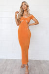 Portia Cutout Dress - Orange or Nude