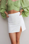 Quinn Denim Skirt - White