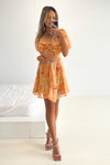 Rita Mini Dress - Orange Floral