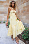 Saffron Maxi Dress - Yellow Gingham Print