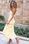 Saffron Maxi Dress - Yellow Gingham Print