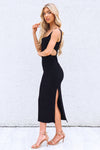 Sasha Ribbed Midi - Black