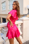 Satin Butterfly Dress - Fuchsia Pink