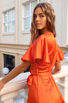 Satin Butterfly Dress - Orange