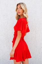 Satin Butterfly Dress - Red