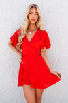 Satin Butterfly Dress - Red