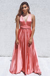 Pandora Multiway Gown - Rose Pink Satin