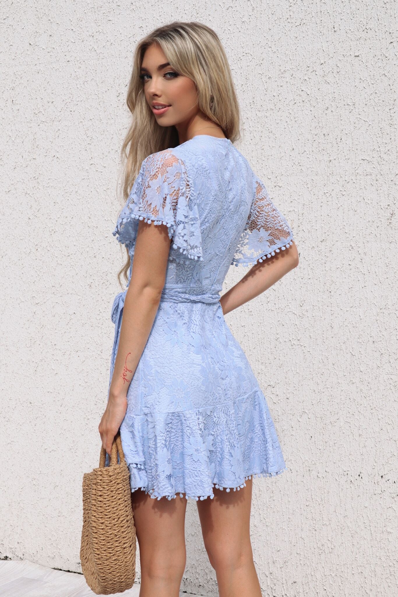 Royal Tight Prom Mastercam Dusty Blue Frill Hem Lace Bodycon Dress Lace Mini Dress Blue Dress Royal Tight Prom Mastercam Dusty Blue Frill Hem Lace Bodycon Dress Lace Mini Dress Blue Dress