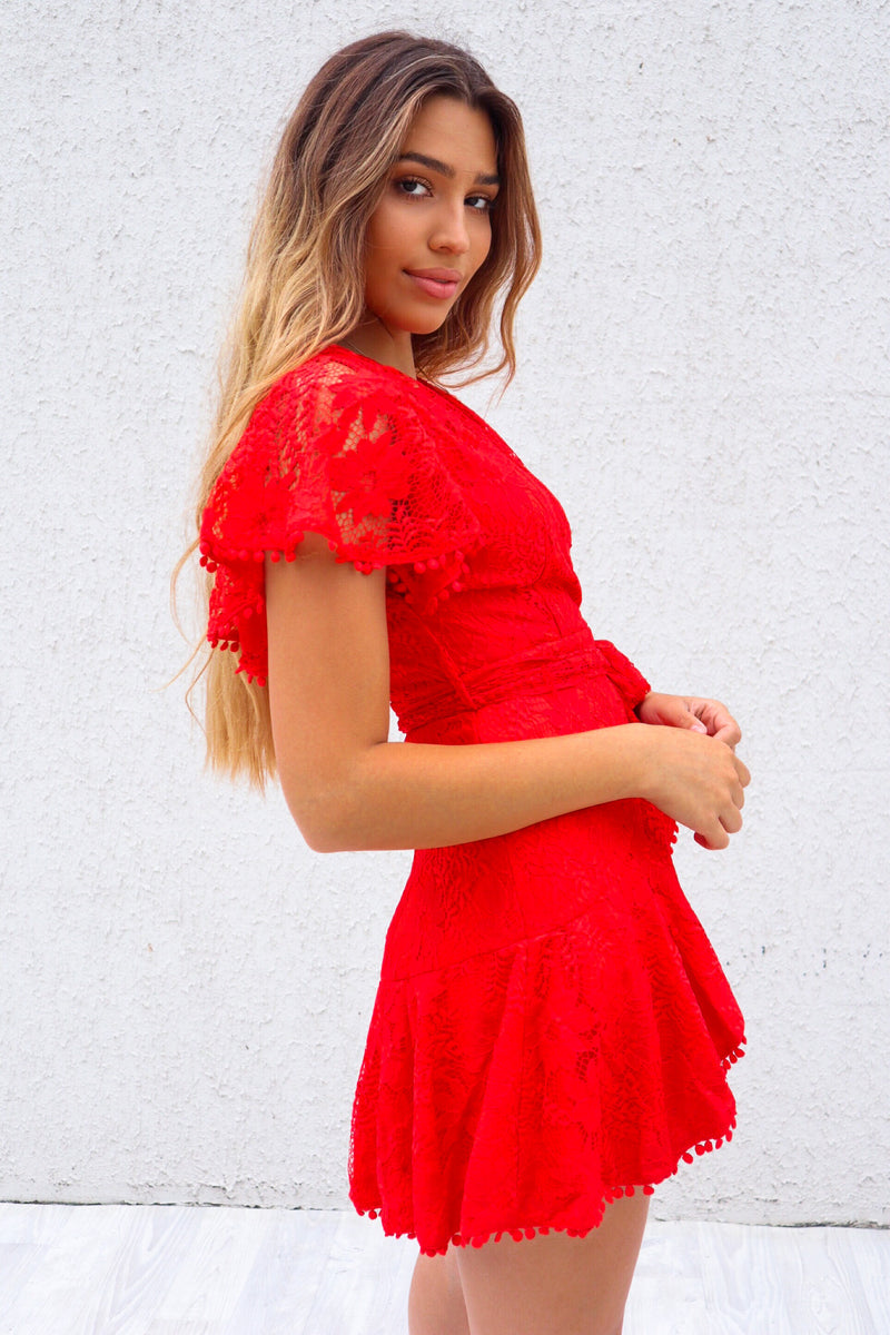 Something Sweet Lace Dress - Red