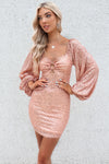 Spritz Sequin Dress - Rose Gold Pink