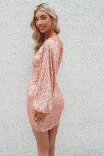 Spritz Sequin Dress - Rose Gold Pink