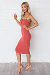 Stacey Ribbed Midi - Rose