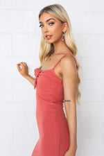 Stacey Ribbed Midi - Rose