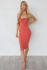 Stacey Ribbed Midi - Rose