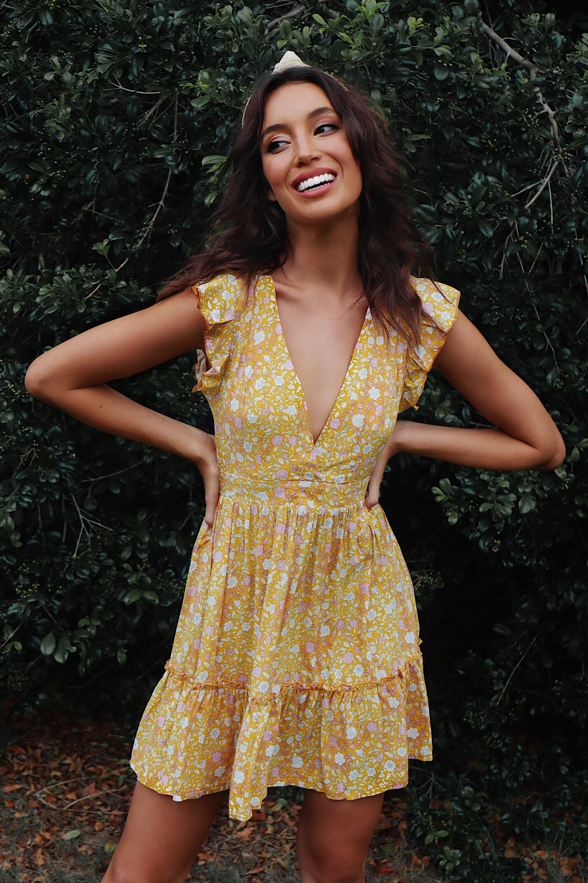 Yellow summer mini hot sale dress