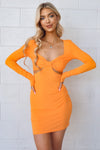 Tallulah Sleeve Dress - Mango Orange