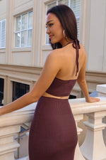 Thurma Cutout Dress - Chocolate