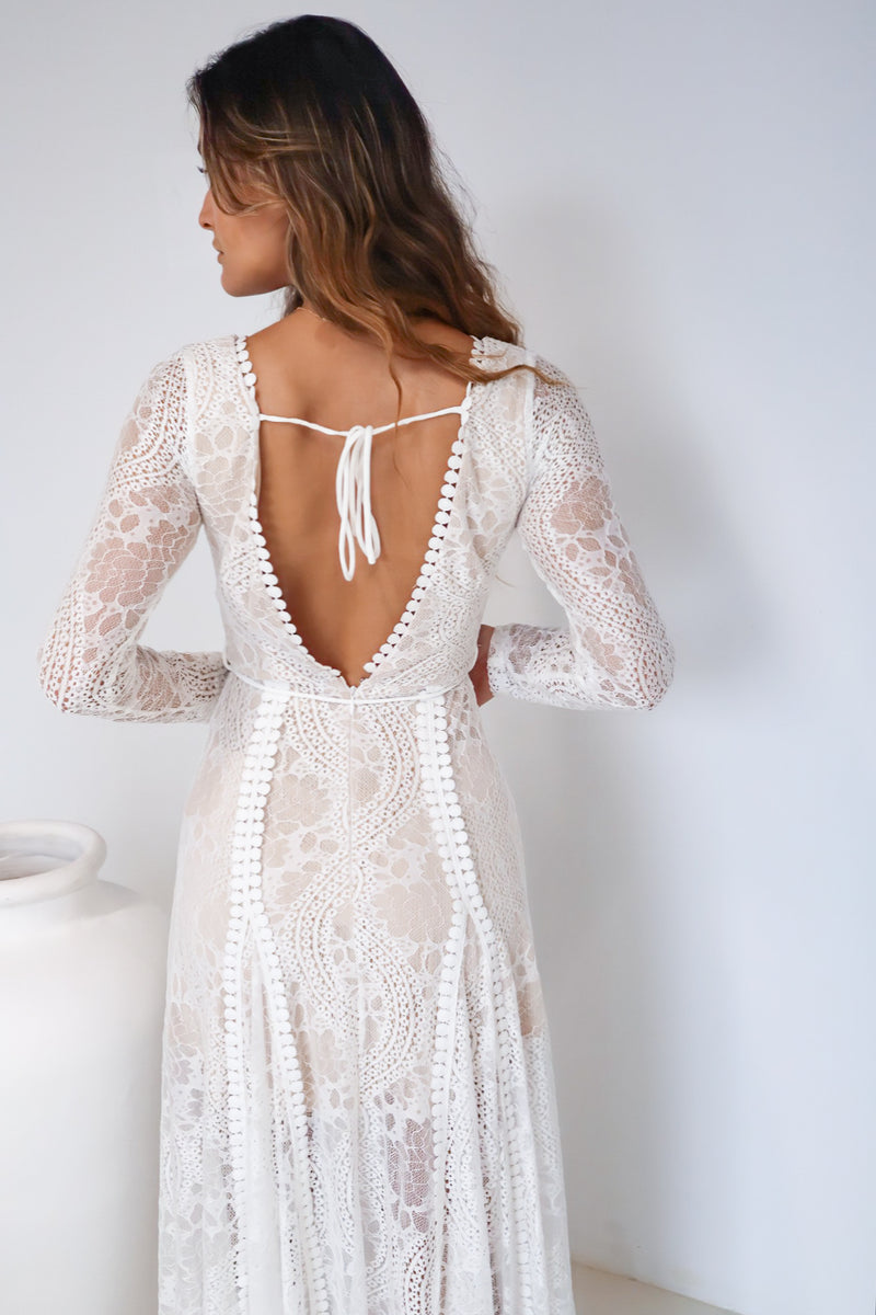 Tilly Lace Maxi Dress - White
