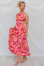 Vicki Maxi Dress - Red Floral