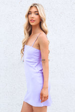 Vida Satin Mini Dress - Lilac