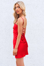 Vida Satin Mini Dress - Red