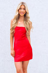 Vida Satin Mini Dress - Red