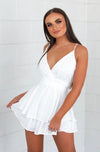 Pixie Playsuit - White - Runway Goddess