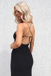Zaria Midi Dress - Black Shimmer