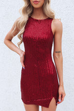 Aura Sequin Mini Dress - Wine