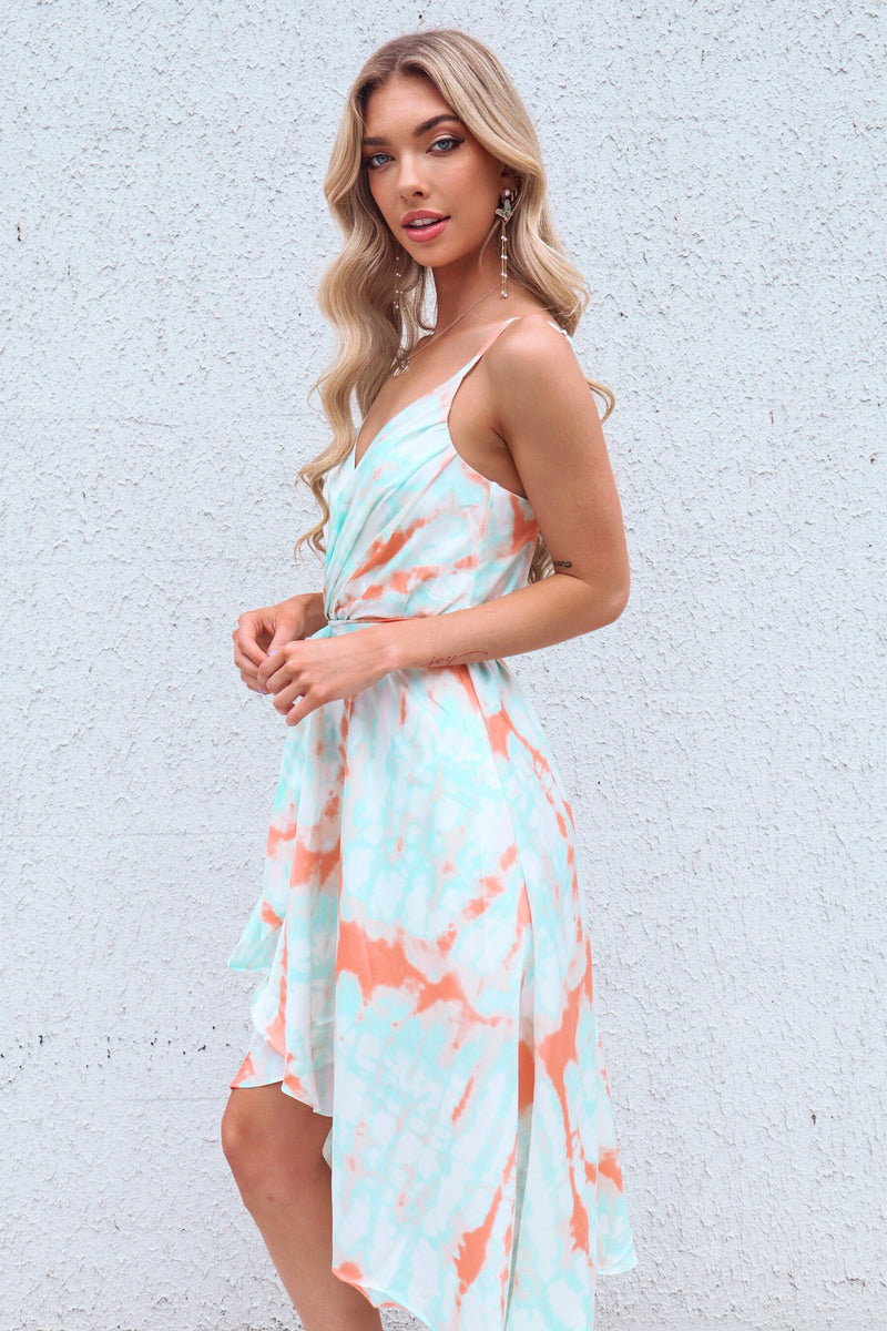 Cloud Nine Dress - Mint/Orange