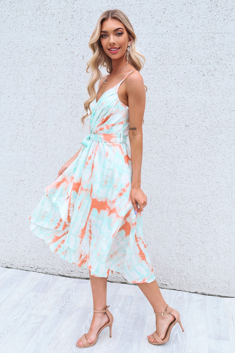 Cloud Nine Dress - Mint/Orange