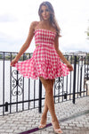 Autumn Gingham Mini Dress - Pink or Baby Blue
