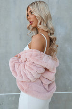 Misty Faux Fur Jacket - Blush Pink